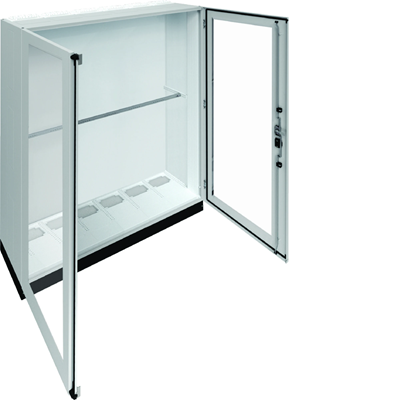 UNIVERS Floor-standing switchgear IP55/II 1550x1800x400 with 100mm base, transparent door