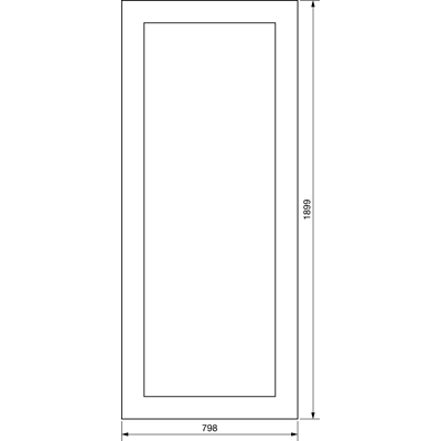 UNIVERS Left transparent door IP54 1900x800mm