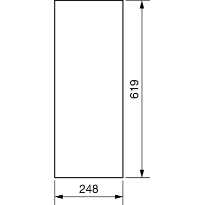 UNIVERS Linke Tür für IP44-Gehäuse 619 x 248 mm