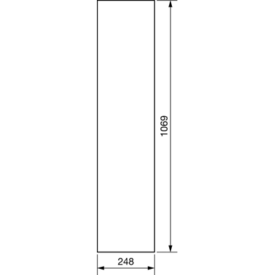 UNIVERS Linke Tür für IP44/54-Gehäuse 1069 x 248 mm