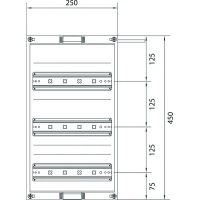 UNIVERS N Bloc pour travées de comptage pour installation en série avec bornes PE/N 450x250mm