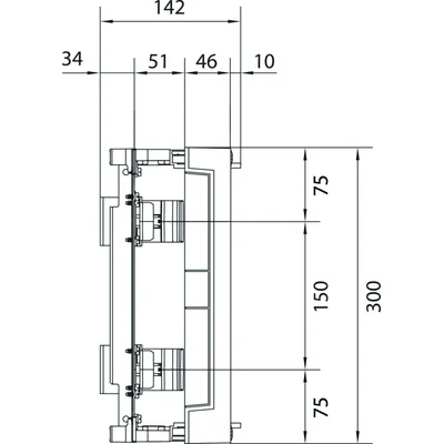 UNIVERS N blocco per apparecchi modulari montati in orizzontale 4x12PLE