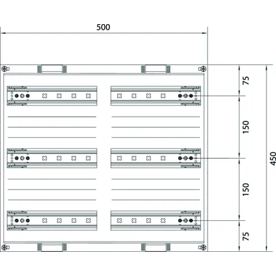 UNIVERS N blocco per apparecchi modulari montati in orizzontale 6x12PLE