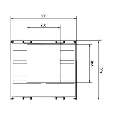 UNIVERS N Blocco per barre orizzontali 60mm 4 poli 1xNH3 450x500mm