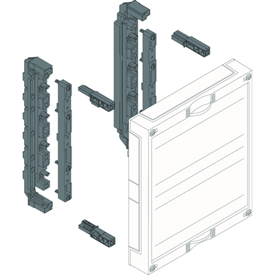 UNIVERS N blocco per sbarre. pos. 12/20/30x5/10mm 60mm 4 poli 300x250mm
