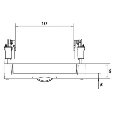 UNIVERS N blocco per sbarre. pos. 60 mm a 4 poli 2xNH00 300x250mm