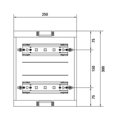 UNIVERS N blocco per telecamere modulari montate in orizzontale 2x10PLE 300x250mm