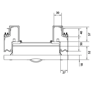 UNIVERS N blocco per telecamere modulari montate in orizzontale 2x10PLE 300x250mm