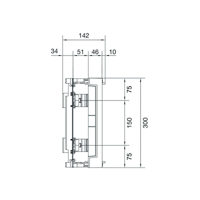 UNIVERS N block for 4x12PLE horizontally mounted modular cameras