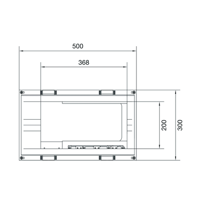 UNIVERS N block for busbars vertical. 100mm 3-pole 4xNH00 rails 300x500mm