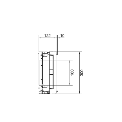 UNIVERS N block for busbars vertical. 100mm 3-pole 4xNH00 rails 300x500mm