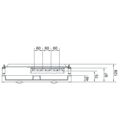 UNIVERS N block for busbars vertical. 100mm 3-pole 4xNH00 rails 300x500mm