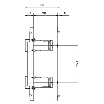 UNIVERS N block for horizontally mounted modular devices 2x10PLE 300x250mm