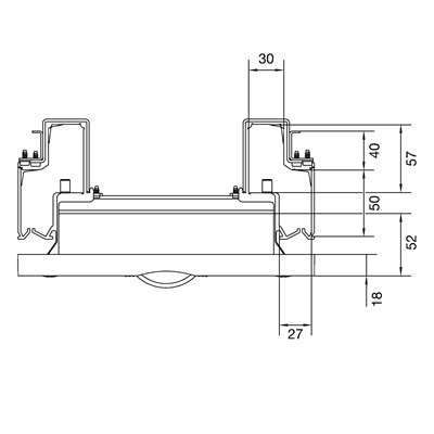 UNIVERS N-Block für horizontal montierte modulare Geräte 2x10PLE 300x250mm