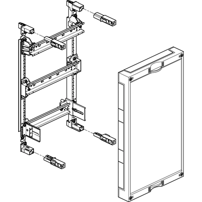 UNIVERS N Block für Reihenklemmen, horizontal 450x250mm