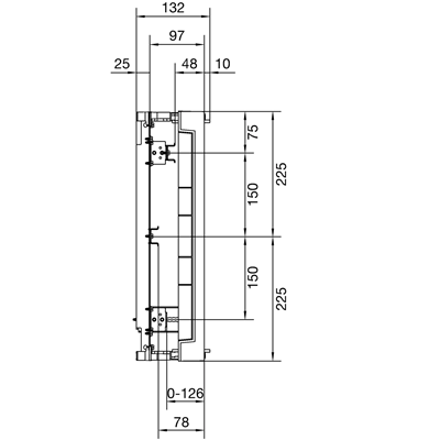 UNIVERS N Block für Reihenklemmen, horizontal 450x250mm