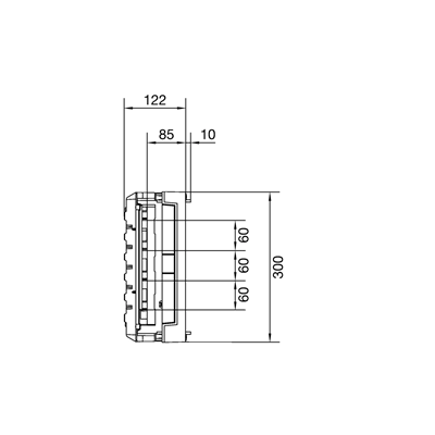UNIVERS N-Block für Sammelschienen Pos. 12/20/30x5/10mm 60mm 4-polig 300x250mm