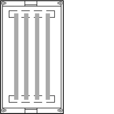 UNIVERS N-Block für Sammelschienen Vertikale. 50 mm mit 4 x UM30A4 450 x 250 mm Schienen