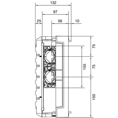 UNIVERS N Блок для 2 шин Cu PE/N 300х250мм