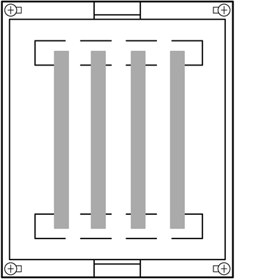 UNIVERS N Blok z szynami 4P Cu 25x4mm 4x250A 300x250mm