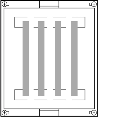 UNIVERS N Busbar block 4P Cu 25x4mm 4x250A 300x250mm