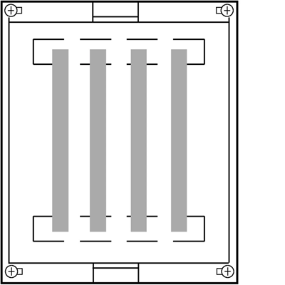 UNIVERS N Busbar block 4P Cu 25x6mm 4x400A 300x250mm