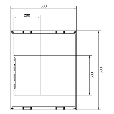 UNIVERS N Componente para interruptor-seccionador de regleta tripolar 8xNH00 600x500mm paso 60mm salida superior