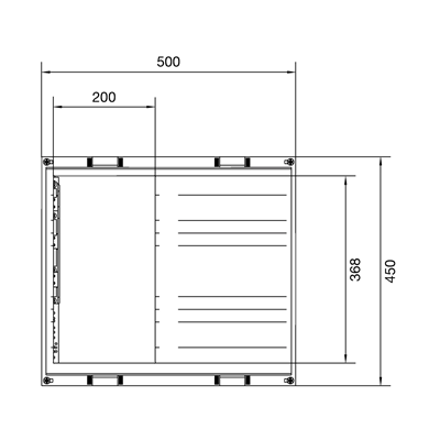 UNIVERS N Componente para interruptores-seccionadores tipo regleta 3P 8xNH00 450x500mm paso 60mm drenaje inferior