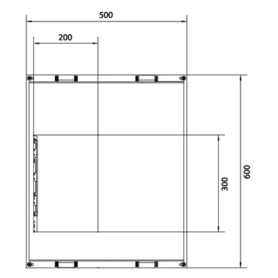 UNIVERS N Componente per sezionatori strip tripolari 8xNH00 600x500mm interasse 60mm uscita superiore