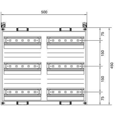 UNIVERS N HC Kit pour la construction d'équipements modulaires 6x12PLE 450x500mm