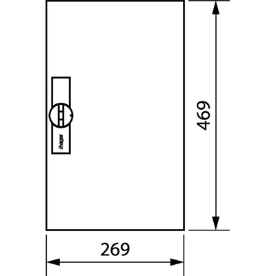 UNIVERS Porte droite pour coffret IP44 469x269mm