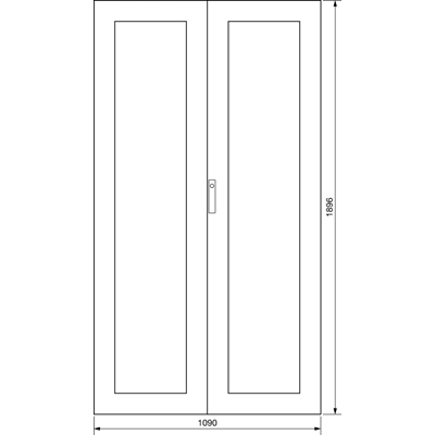 UNIVERS Porte transparente pour coffret IP41 2000x580mm