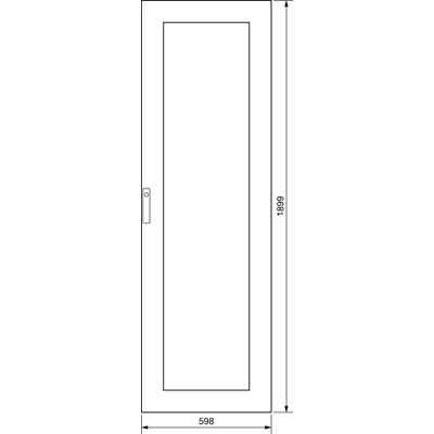 UNIVERS Puerta derecha transparente IP54/II 1900x600mm