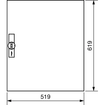 UNIVERS Rechte Tür für IP44-Gehäuse 619 x 519 mm