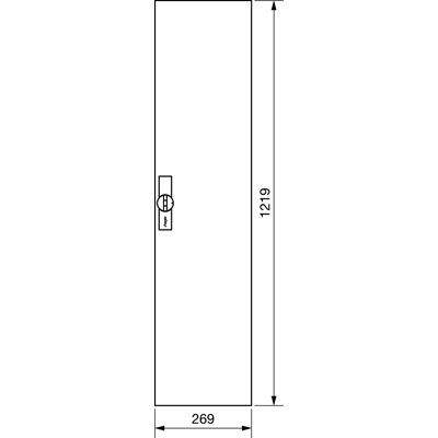 UNIVERS Right door for IP44 enclosure 1219x269mm