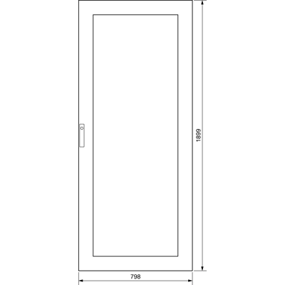 UNIVERS Right transparent door IP54 1900x800mm