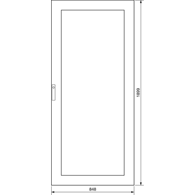 UNIVERS Right transparent door IP54/II 1900x850mm