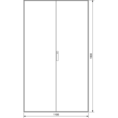 UNIVERS Series floor standing enclosure IP54/I 1900x1100x400 4-field transparent door