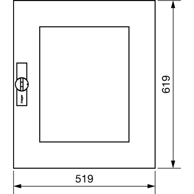 UNIVERS Transparent door IP44 650x550mm