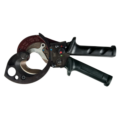 Universal cable cutter with ratchet gear