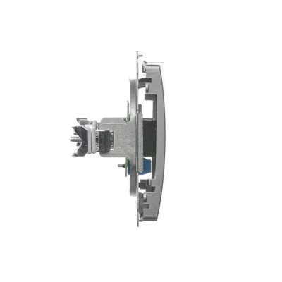 Universal single RJ11 telephone socket (module) satin (metallic)