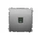 Universal single RJ11 telephone socket (module) satin (metallic)