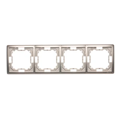 Universeller 4-fach-Rahmen, horizontal und vertikal, satiniert (metallic)