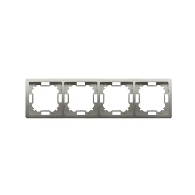 Universeller 4-fach-Rahmen, horizontal und vertikal, satiniert (metallic)