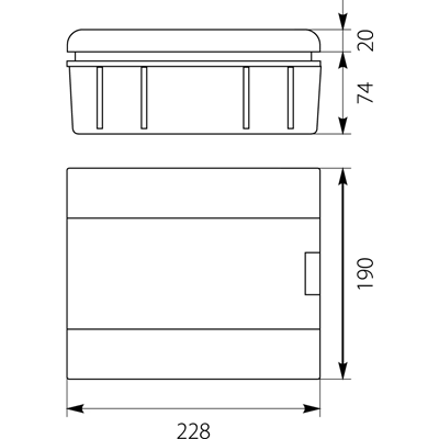 Unterputz-Schaltanlage SRp-8 (N+PE)