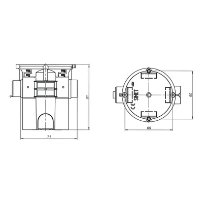 Unterputz-Seriendose mit Schrauben S60GFw fi60mm tieforange