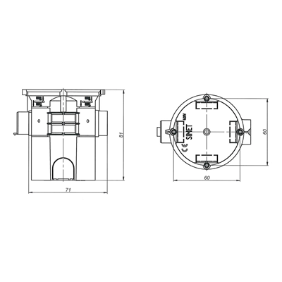 Unterputz-Seriendose S60GF fi60mm tieforange