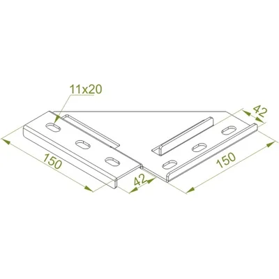UNW Corner reinforcing bracket, sheet thickness - 3 mm