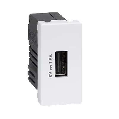USB charger K45 USB 2.0 - A 5V DC 1.5A pure white