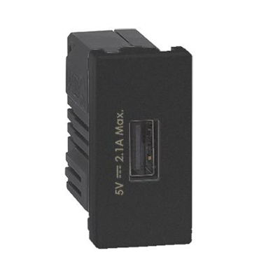 USB charger K45 USB 2.0 - A 5V DC 2.1A graphite